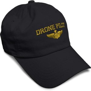 Drone Pilot Gold Embroidered Cotton Dad Hat