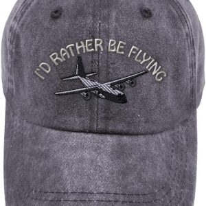 C-130 Embroidered Vintage Gray Cotton Dad Hat