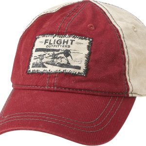 Seaplane Embroidered Red Cotton Hat